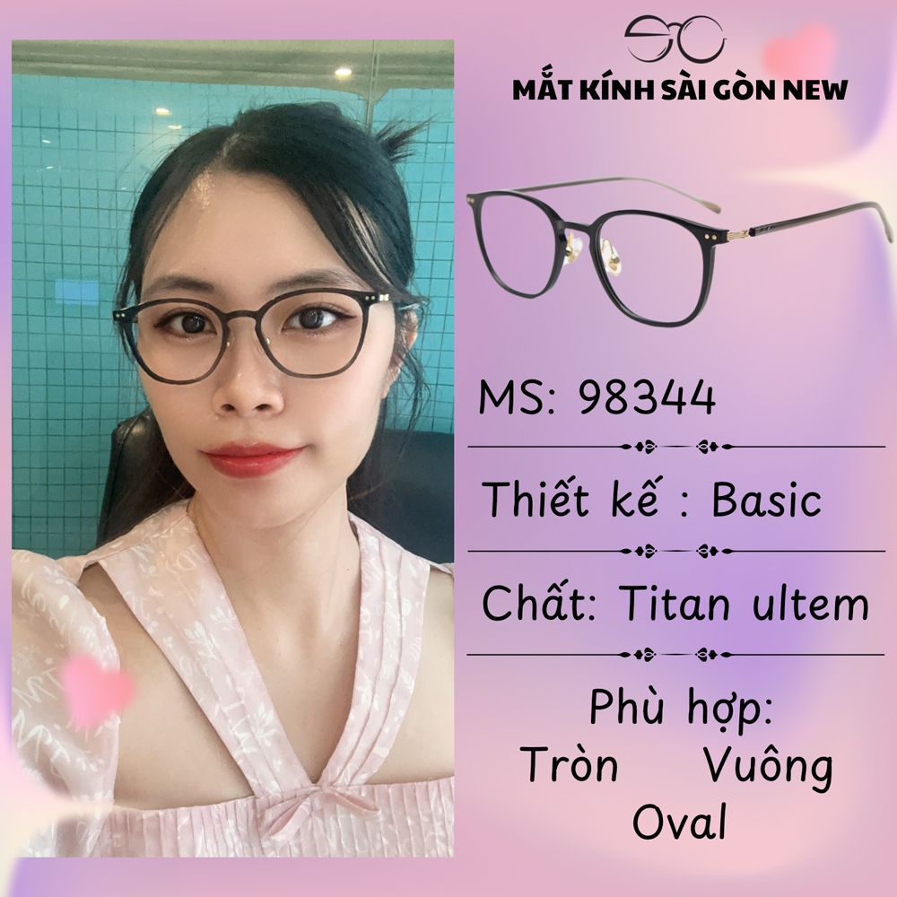 Gọng kính Titan Vuông bầu ultem Nam nữ Unisex SGNew 98344