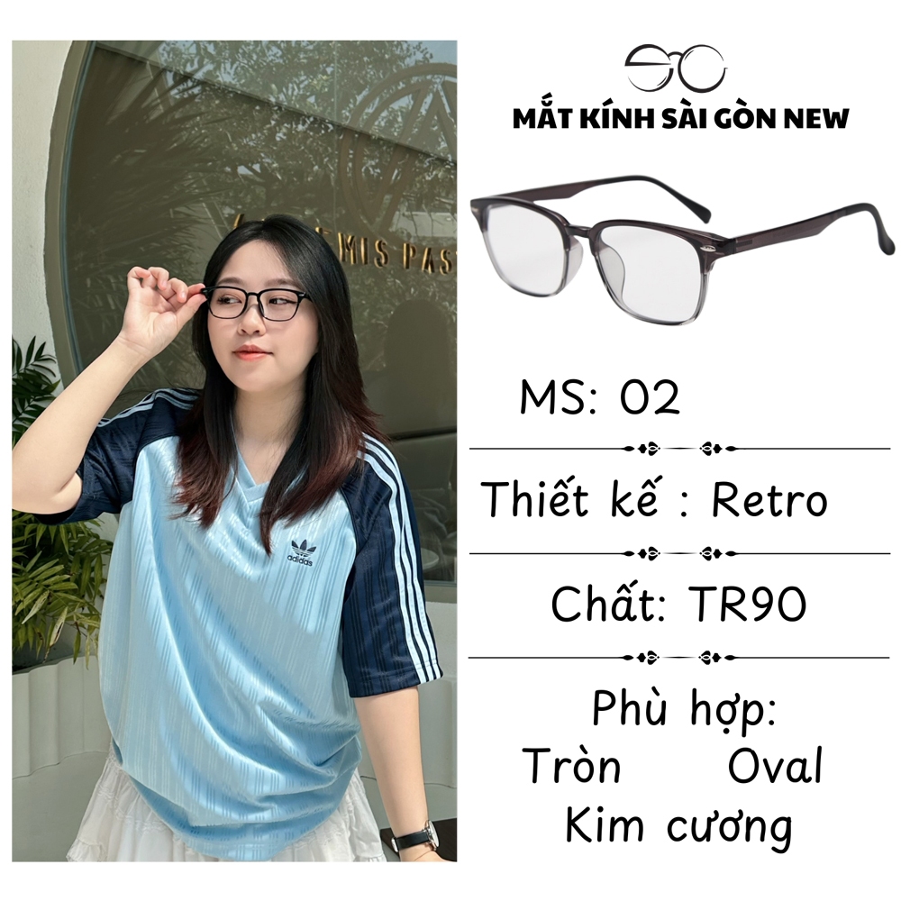 Gọng kính Nhựa dẻo Phong cách Retro Nam nữ Unisex SGNew 02