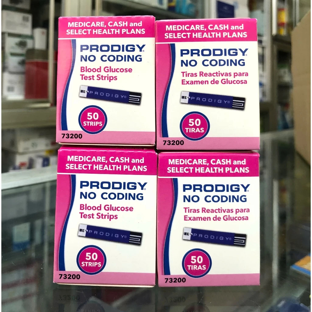 Que thử đường huyết Prodigy 50 que chính hãng