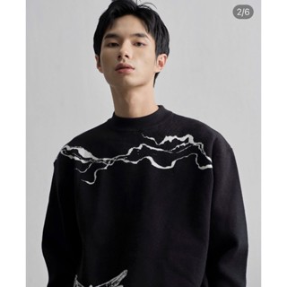 Áo len nam cổ tròn màu đen họa tiết SWUE SWEATER by Scott Sor