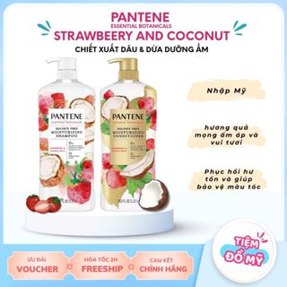 [Hàng Mỹ] Dầu Gội Xả Pantene Dưỡng ẩm Hương thơm ngọt ngào Essential Botanicals chai 1.13L