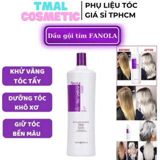 Dầu gội tím FANOLA NO YELLOW 1000ML ITALY - KHỬ ÁNH VÀNG giữ màu cho tóc nhuộm, tóc tẩy bền màu