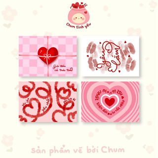 Thiệp tình yêu valentine yêu ơi là yêu postcard tình yêu