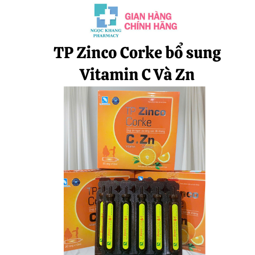 TP Zinco Corke bổ sung c +zn giúp bé Ăn ngon và Tăng đề kháng hộp 20 ống