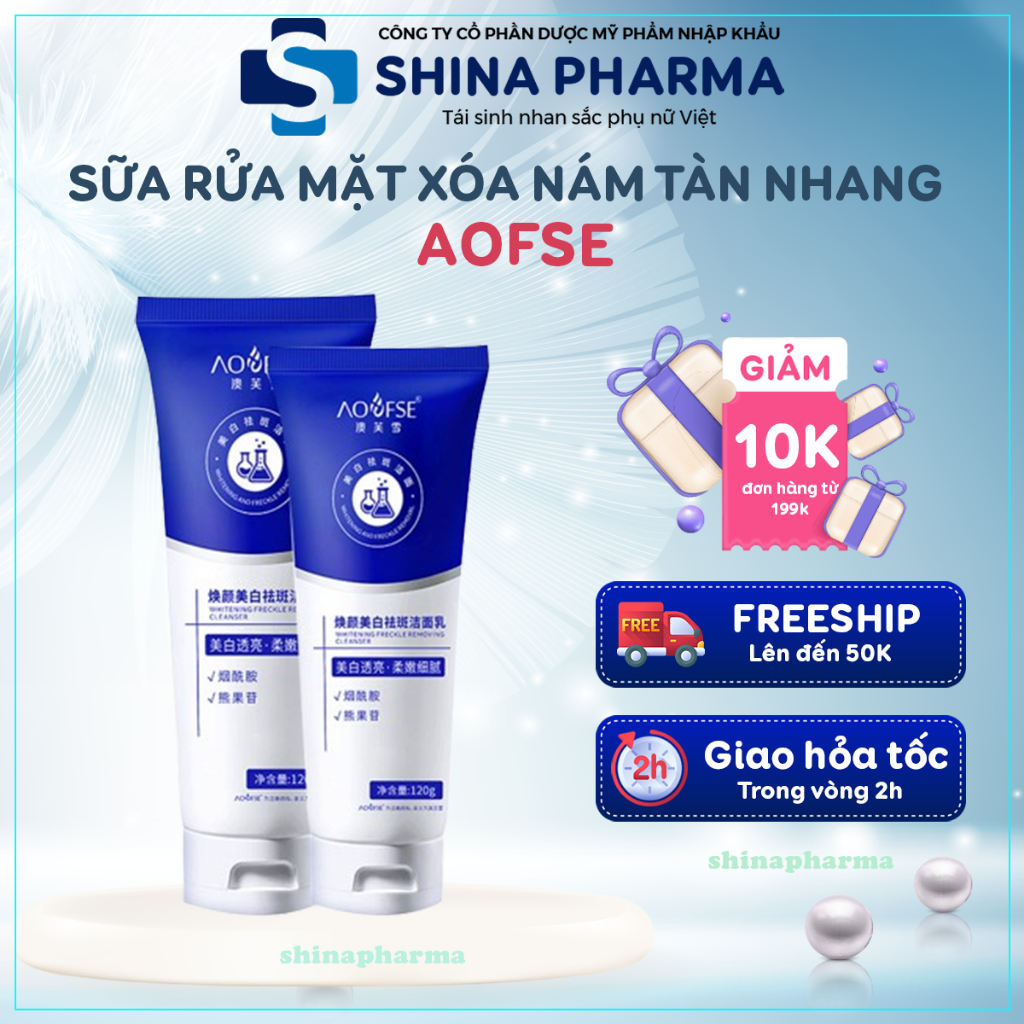 Sửa Rửa Mặt Dưỡng Trắng Xóa Nám Tàn Nhang AOFUXE - Sữa Rửa Mặt AOFSE Dưỡng Da Mặt Giúp Da Sáng Mịn AOFSE