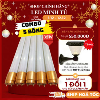 [Hoàn Tiền Nếu Bể Vỡ]ComBo 5 Bóng đèn led tuýp 1m2-0,6m công suất 12W-22w-25w-32w-38w ánh sáng trắng
