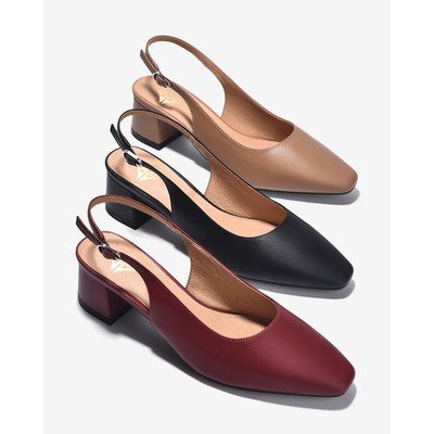  Giày Cao Gót Slingback Zuciani Trơn Gót Cách Điệu - GTP06