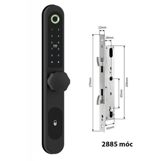 Khóa vân tay cửa nhôm lùa Tuya bluetooth