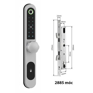 Khóa vân tay cửa nhôm lùa Tuya bluetooth