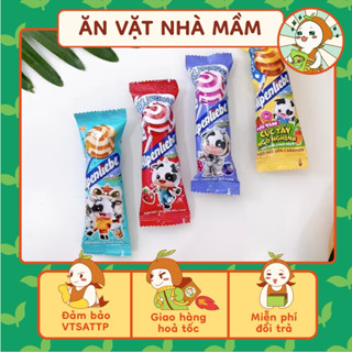 Kẹo Mút Que Alpenliebe Đủ Vị Caramen/Nho/Trà sữa/Dâu (gói 10gr ), Ăn Vặt Cổng Trường, Ăn Vặt Nhà Mầm.