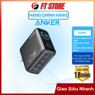 Củ sạc  Anker Zolo 140W GaN A2697, màn hình Smart LED, 3 cổng Type C, sạc nhanh PD, PPS 2.0 - BH18TH