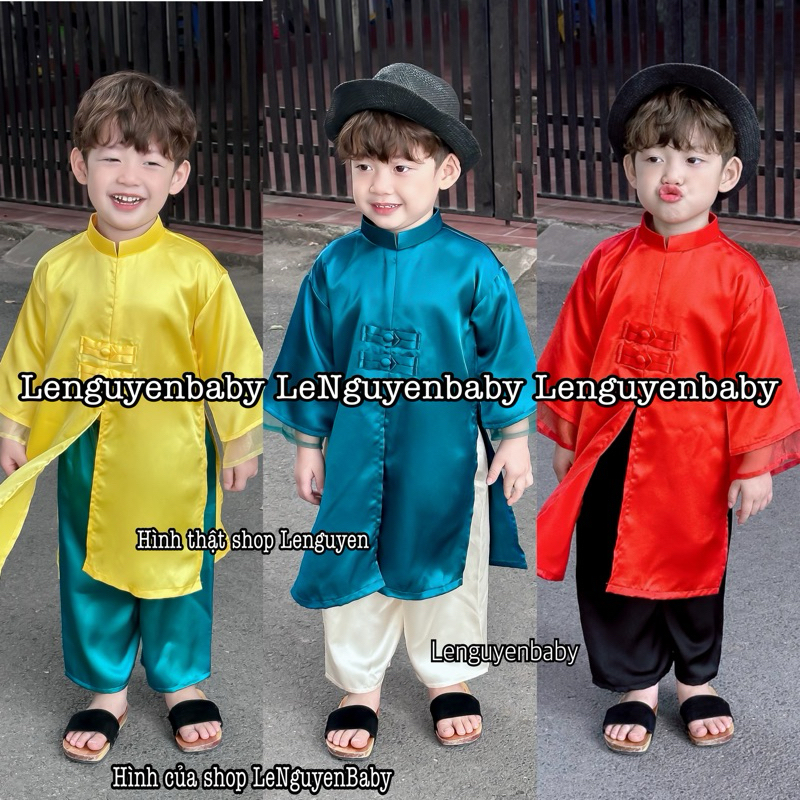 [TẶNG KÈM QUẦN] BỘ QUẦN ÁO DÀI GIA KHANG - Áo dài tết cho bé trai, mặc dịp Tết cổ truyền Việt Nam