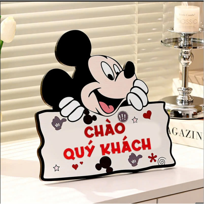 Tranh để bàn mickey , trang trí cửa hàng , Decor Tiệc