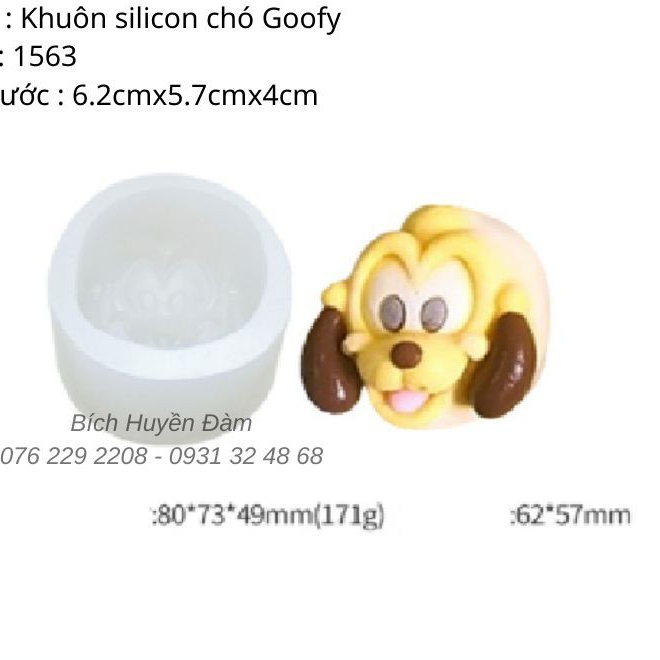 Khuôn silicon chó Goofy 1563