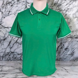 Áo thun poly unisex  tay ngắn có cổ bo viền sọc trắng