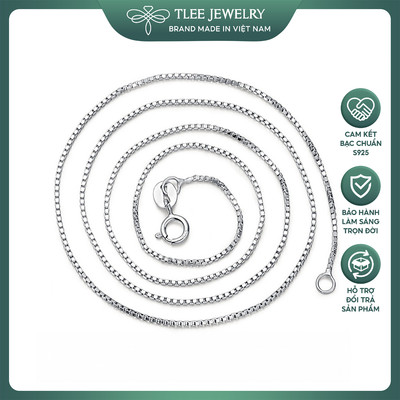 Dây chuyền bạc TLEE mẫu dây rời dáng hộp vuông chắc chắn TLEE JEWELRY D0207