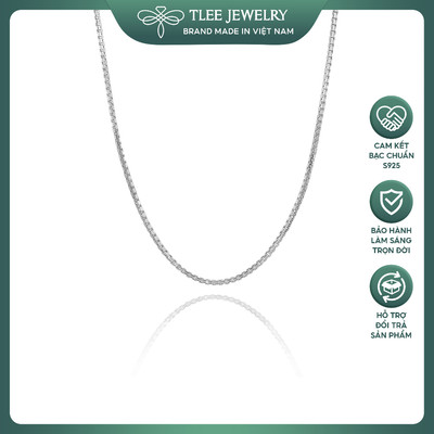 Dây chuyền bạc nữ TLEE, vòng cổ dây mì dáng vuông cạnh cá tính ( dày hơn mã D0172) TLEE JEWELRY D0277