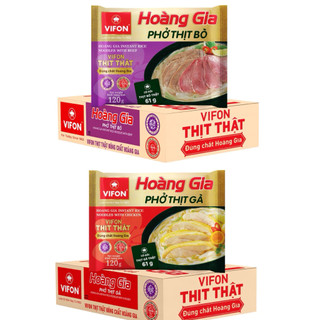 Thùng 18 gói phở bò/ phở gà hoàng gia vifon 120g có gói thịt thật