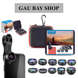 Bộ Ống Kính Lens Chụp Ảnh Apexel APL-DG10 10 in 1 CELLPHONE Lens Kit Cho Điện Thoại 10 Trong 1 Đa Năng Góc Rộng Wide