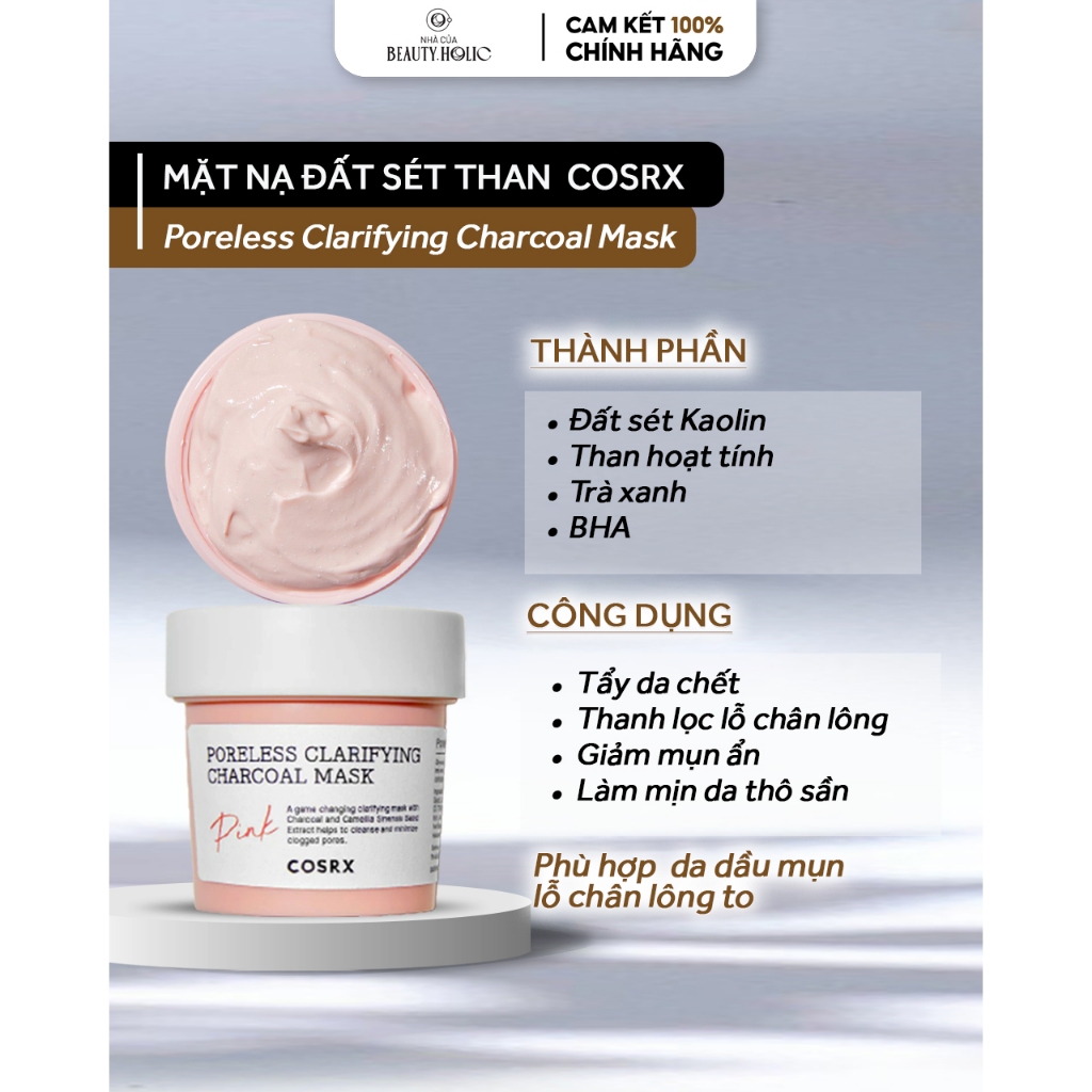Mặt nạ đất sét COSRX PORELESS PURIFYING CHARCOAL MASK
