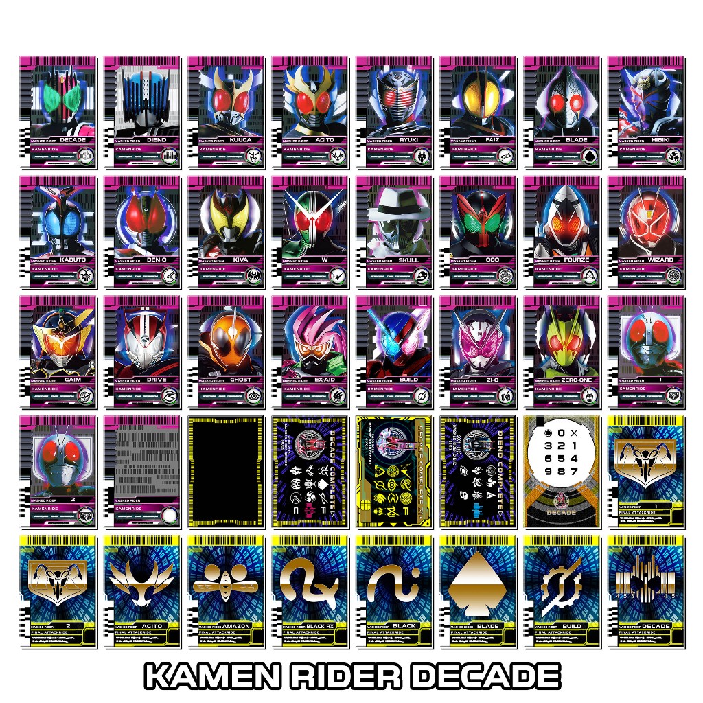 [Độc Quyền Phản Quang 7 Màu] Thẻ Bài Kamen Rider Decade