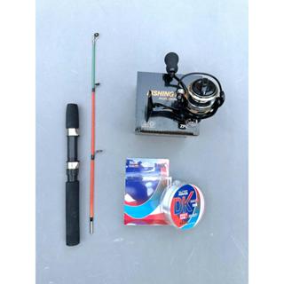 Combo Cần Câu Tôm Cắm Gốc Máy ZP Mini, Cần Đặc Cắm Gốc - Máy ZP - Cước DK