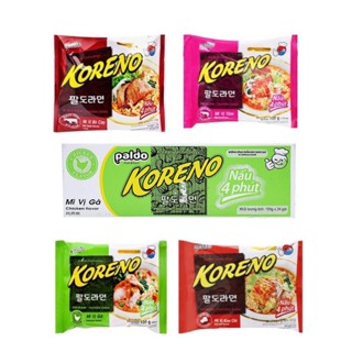 THÙNG 24 GÓI MÌ KORENO VỊ BÒ CAY/ GÀ/ TÔM/ KIM CHI/ NẤM