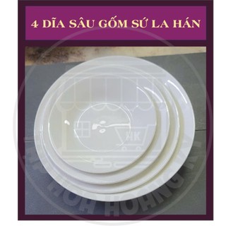 BỘ TÔ, CHÉN, ĐĨA GỐM SỨ TRẮNG 4D ( 3 TÔ BẦU, 4 ĐĨA SÂU, 10 CHÉN CƠM, 10 CHÉN NHỎ, 10 MUỖNG SỨ, 10 ĐÔI ĐŨA)