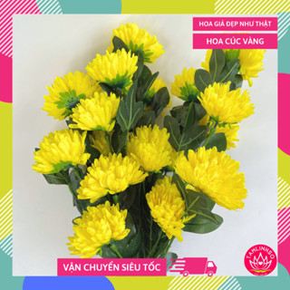 Hoa giả trang trí, hoa Cúc đặt bàn thờ trang trí hoa to dày dặn loại xịn - Dài 95cm