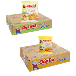 Thùng 50 gói cháo gấu đỏ vị gà/ thịt bằm 50g