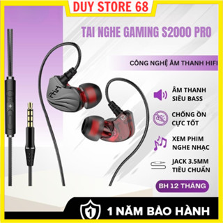 Tai Nghe Có Dây S2000 Gaming Super Bass Chống Ồn Hiệu Quả Có Mic Đàm Thoại