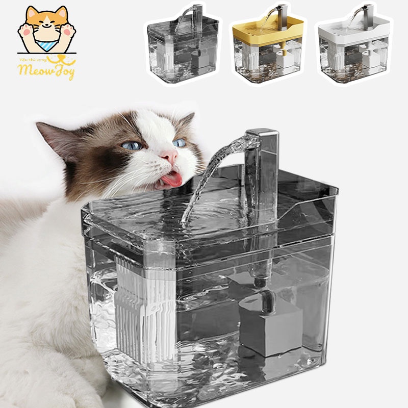 Máy lọc nước tự động cho mèo 1.5L/Máy lọc nước thú cưng cong pha lê  Lgp0076