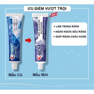 Kem đánh răng Crest 3D White Pro Advanced Whitening 147g