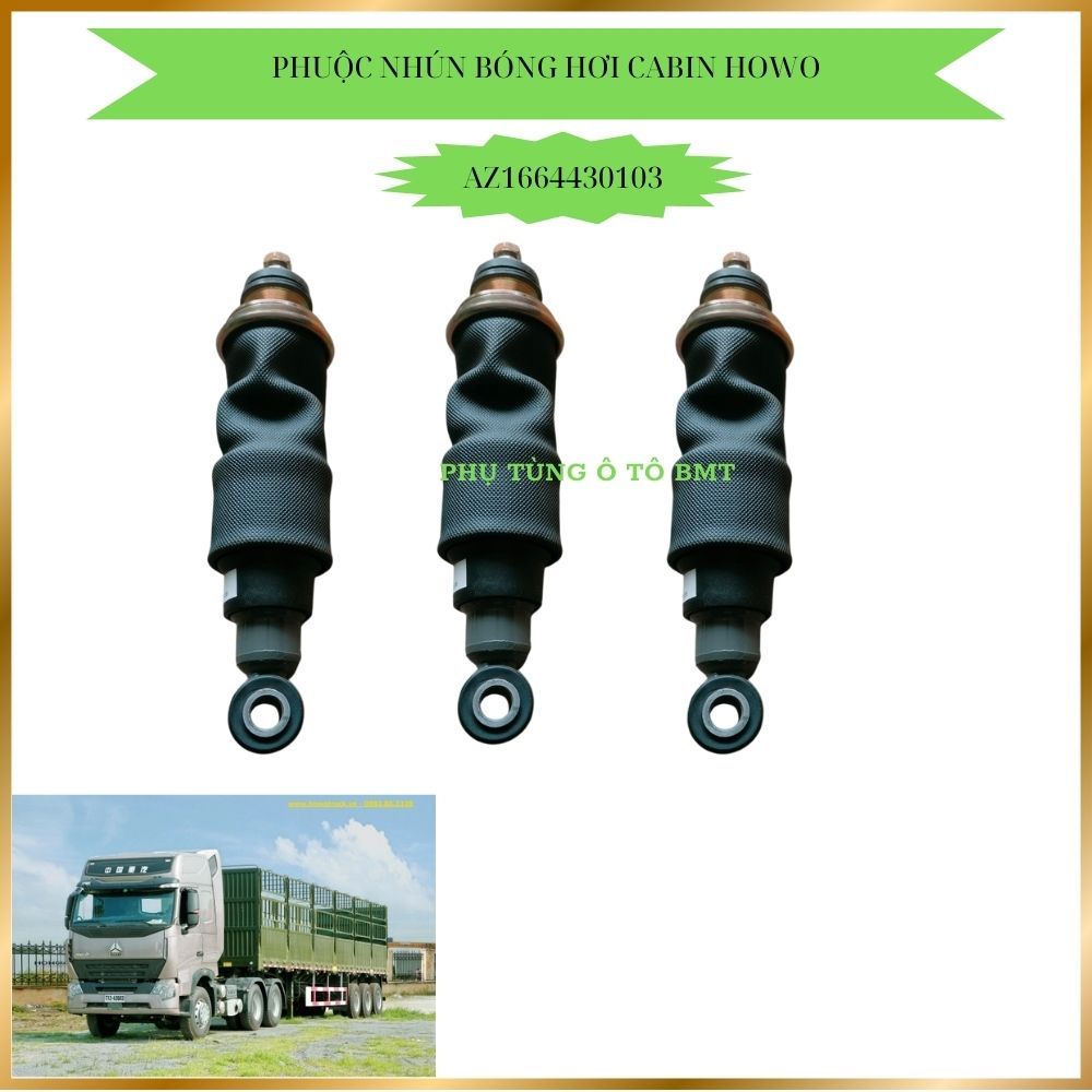 Giảm xóc bóng hơi sau (phuộc nhún), xe HOWO A7, mã  AZ1664430103
