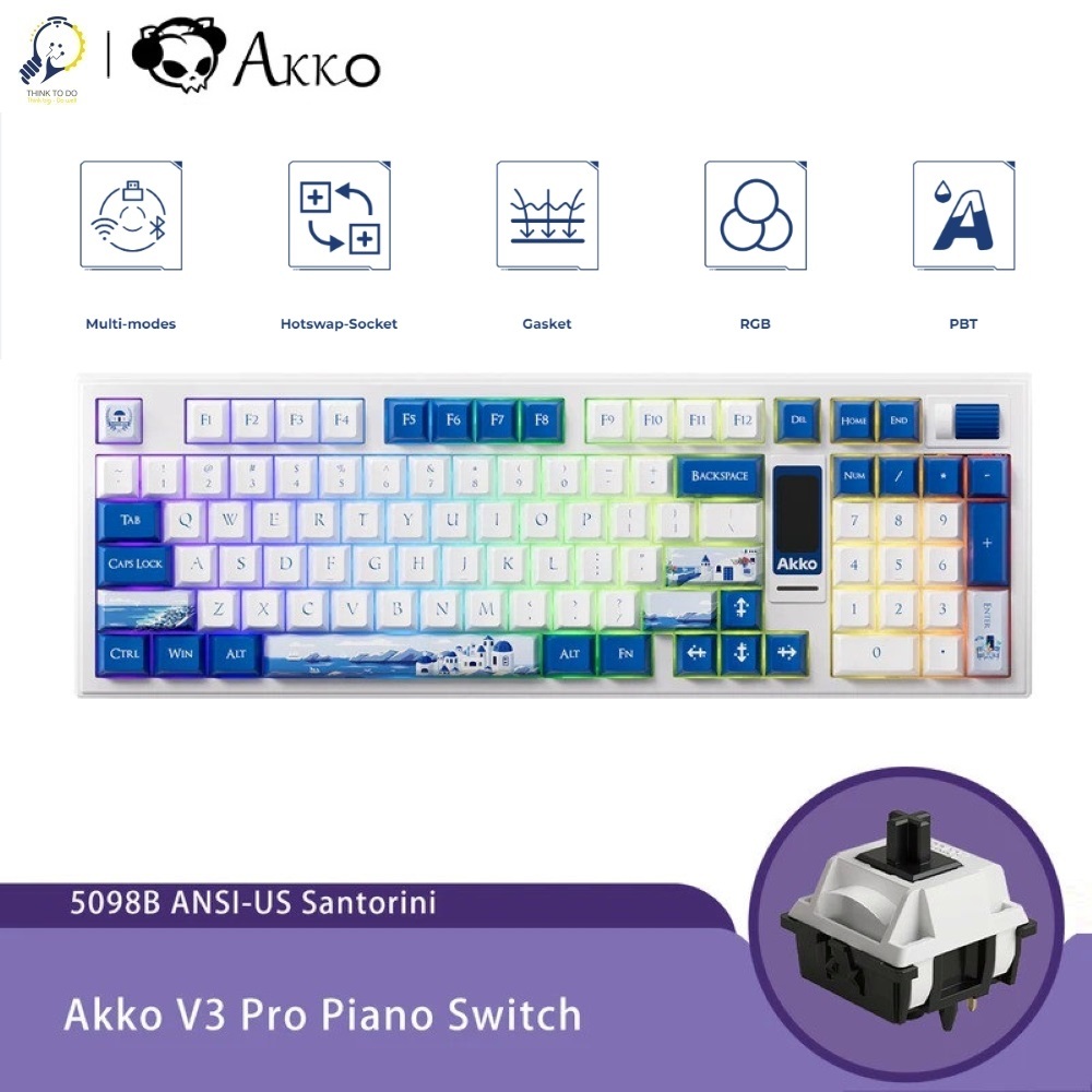 Bàn phím cơ AKKO 5098B Santorini (RGB / Hotswap / Akko V3 Piano Pro) - Hàng chính hãng