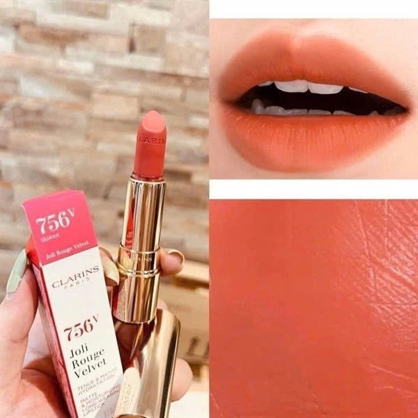 Son Clarins 756 Joli Rouge Velvet #756 Guava