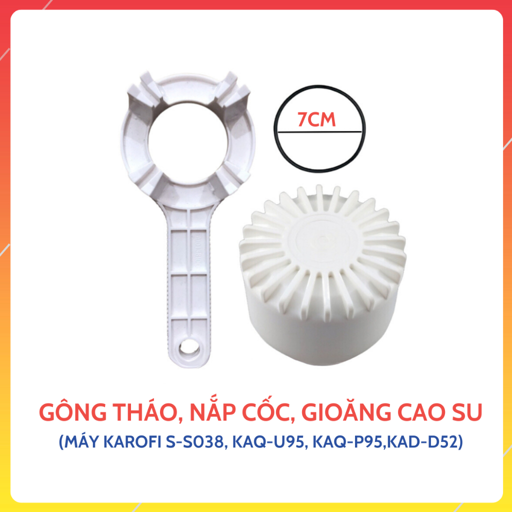 Gông Tháo, Nắp Cốc Và Gioăng Cao Su 123 Karofi (Loại Nhỏ) Dùng Cho Model S-s038, O-P1310, KAQ-U95, K