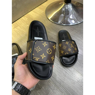 Dép lê quai ngang nam nữ quai da cao cấp LV dán 2 lớp, mẫu mới tìm mua nhiều nhẩt, HOT TRend 2024, đủ size 36-44