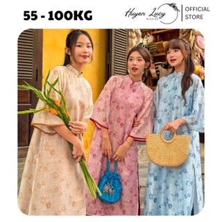 Set áo dài cách tân Hàn Dũ bigsize nữ dáng suông quần lụa duyên dáng thanh lịch hot trend Huyền Lucy Bigsize