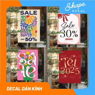 Decal dán kính - Poster Sale TẾT 2025
