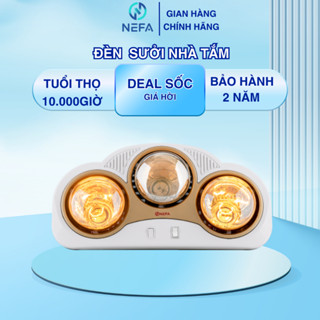 [Chính hãng] đèn sưởi nhà tắm NEFA 2–3 bóng hồng ngoại, làm ấm nhanh, tỏa nhiệt đều, tiết kiệm điện