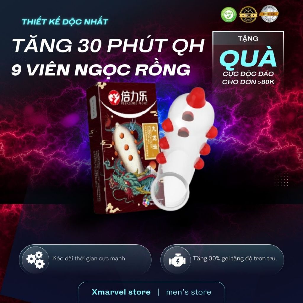 Bao cao su bi to khổng lồ HBM 9 bi Hộp 2 chiếc Bcs XMARVEL