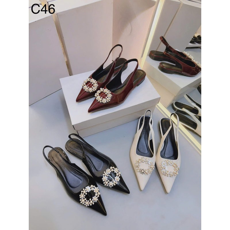 Giày bệt nữ khoá đá tròn mã C46 ( from chuẩn)
