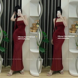 Váy body ôm sát dáng dài cúp ngực form đuôi cá kèm dây quàng cổ [ HÌNH THẬT HƯƠNG TUYẾT ANH BOUTQUE ]