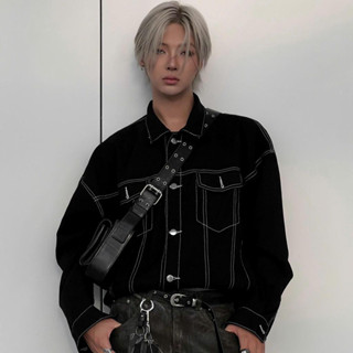 DENIM JACKET - Áo khoác denim xanh chỉ trắng Whose Studio