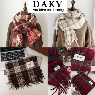 Khăn quàng cổ kẻ unisex cho nam nữ chất len mềm mịn bản to 70x180cm khăn choàng cổ giữ ấm mùa đông 