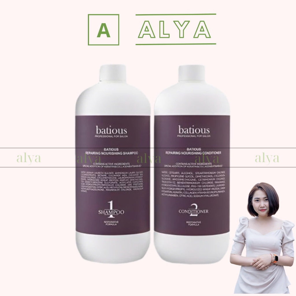 Cặp Dầu Gội Xả Batious Màu Tím 500ml-960ml Hương Nước Hoa, Phục Hồi Tóc Khô Xơ Hư Tổn