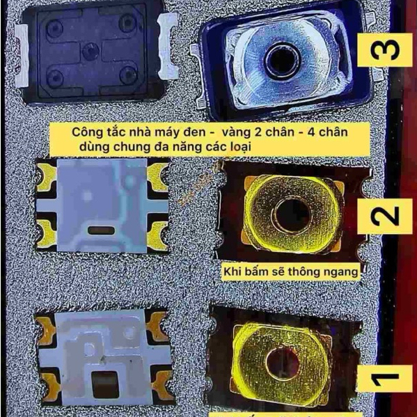 Nút Nguồn Công Tắc Điện Thoại Ngang Dọc 2 - 4 Chân (Combo 10) |Táo Thẩm Tools