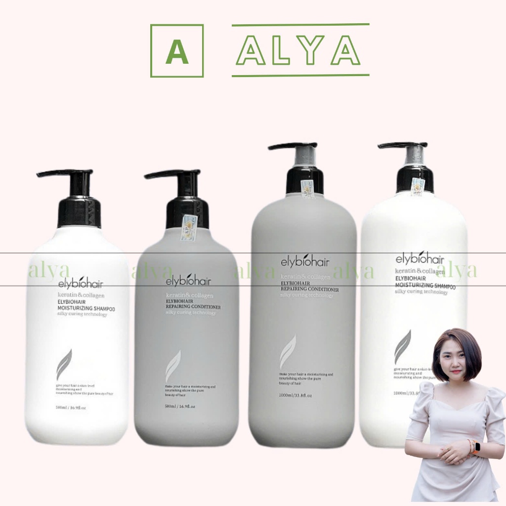Cặp Dầu Gội Xả Elybiohair Collagen | Giảm Rụng Tóc, Phục Hồi Tóc Khô Xơ, Hư Tổn ⚜️Hàng Chính Hãng. N