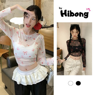 Áo Croptop LƯỚI IN NƠ HOA KÈM BRA LÓT Chất Borip Kiểu Sexy Nữ, Áo Thun Ôm Body Xuyên Thấu Đẹp Tôn Dáng - HIBONG